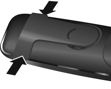 Toestel in gebruik nemen Draagclip Aan de zijkanten van de handset bevinden zich uitsparingen voor het monteren van de draagclip.