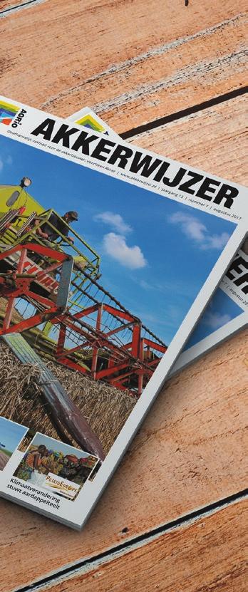 Vakblad Algemene informatie Titel Akkerwijzer Oplage 8.100 Abonnement 75,45 (abonnees van een regionaal landbouwvakblad ontvangen 20% korting) Verspreiding Via PostNL.