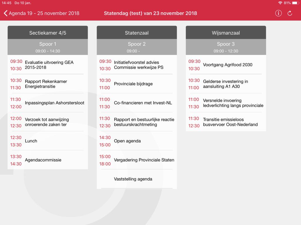 Statendag Carrousel - Maximaal 3 gelijktijdige sessies - Tijdsblokken per