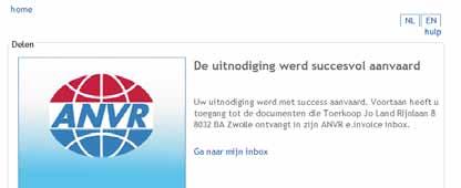 Figuur 37 Bevestiging Klik op de link ga naar mijn inbox om de documenten te bekijken.