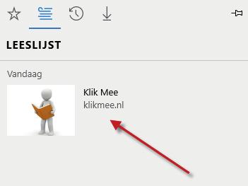 Pas wanneer je wilt de naam aan en klik als laatste op Toevoegen. De sites die je hebt opgeslagen in de Leeslijst kun je openen door te klikken op de Hub en vervolgens op het pictogram Leeslijst.