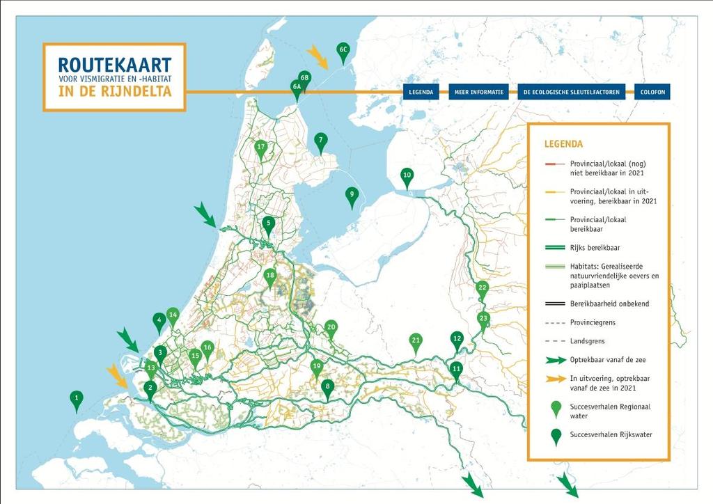 Belangrijk is dat waterbeheerders gezamenlijk onderzoek doen naar de effectiviteit van maatregelen voor vismigratie en leefgebieden, met name bij verbindingen tussen rijksen regionaal water.