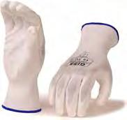 SAFETY HANDBESCHERMING / MONTAGE ALGEMEEN HANDSCHOENEN G-PU WHITE Norm: EN388 Gebreide handschoenen van polyester, gecoat met polyurethaan op de handpalm en op de vingertoppen.