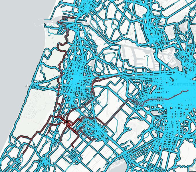 Binnen Hoofddorp worden ook de routes door Floriande (Noordoost via de Delta en Waddenweg naar de Genie