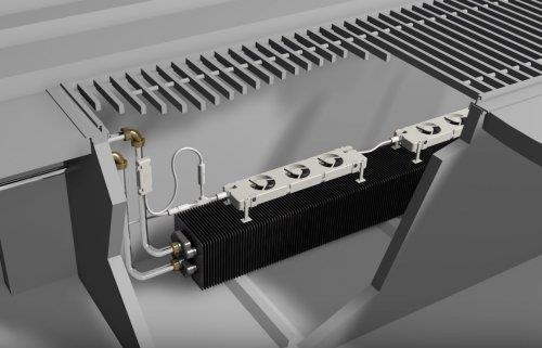 Versterkte luchtcirculatie Wanneer door middel van een tussenschot en reflecterende folie de luchtcirculatie langs de radiator wordt verbetert, blijft de opgewarmde lucht minder lang in de