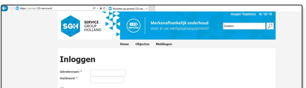 2 1. Inloggen 1) Ga naar https://portaal.123-service.
