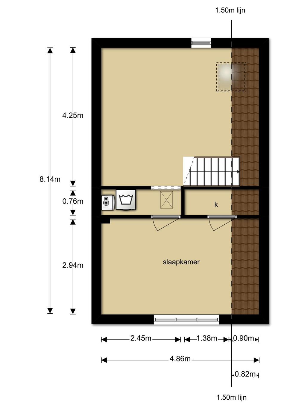 Plattegrond tweede verdieping Makelaar: