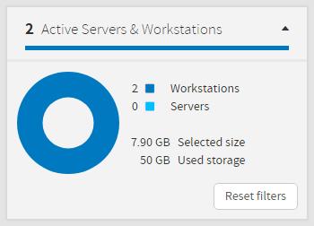 Active Server & Workstations Dit geeft het totaal aantal servers en werkstations weer welke onder uw account geplaatst zijn en waar de backupsoftware van
