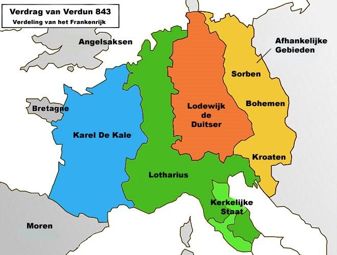 Duitser ten strijde tegen Lotharius. In 842 verklaarden Karel en Lodewijk hun tegenstander Lotharius niet geschikt voor het keizerschap.