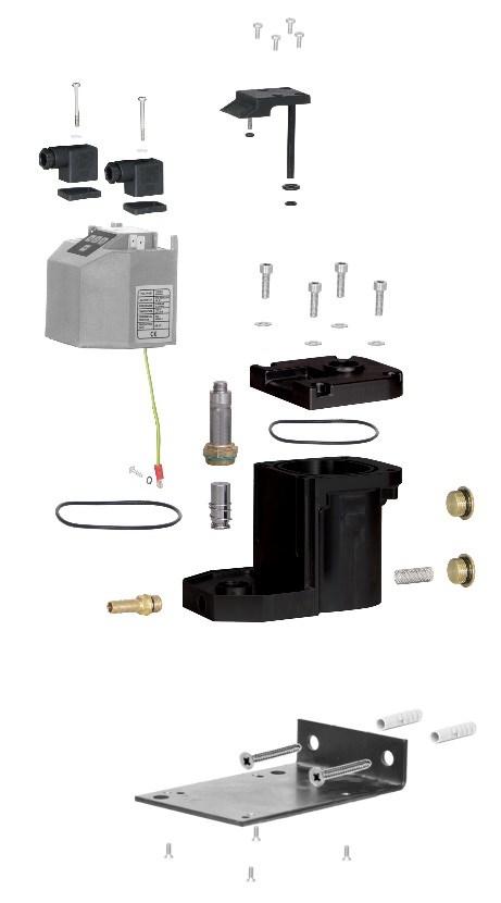 Sensormoduleschroef (4x) Stekkerschroef (2x) Schroefdichting (2x) Stekker (2x) Stekkerdichting (2x) Elektronicamodule (met Aardingskabel) Sensormodule Kleine o-ring sensormodule Middelgrote o-ring