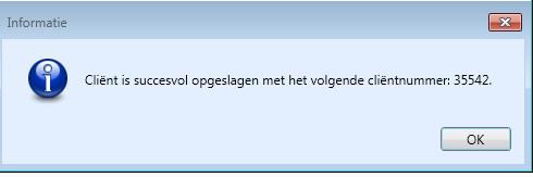 niet. Als er geen gegevens zijn gevonden in uw kaartensysteem, klikt u vervolgens op [Aanmaken cliënt].