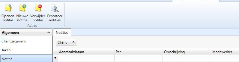 In verband met de regelgeving voor AVG heeft u bij het aanmaken van de notitie de beschikking over de functie [Niet zichtbaar voor cliënt].