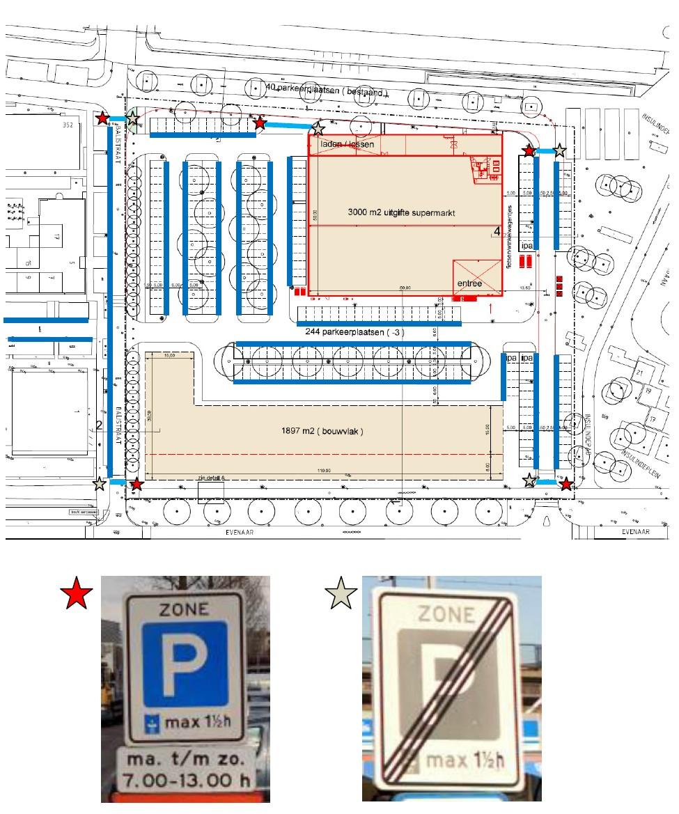 Situatietekening Blauwe zone Almere