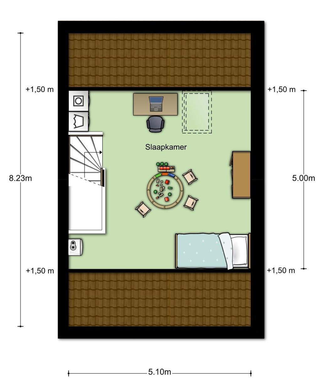 Plattegrond 2e verdieping: Aan deze