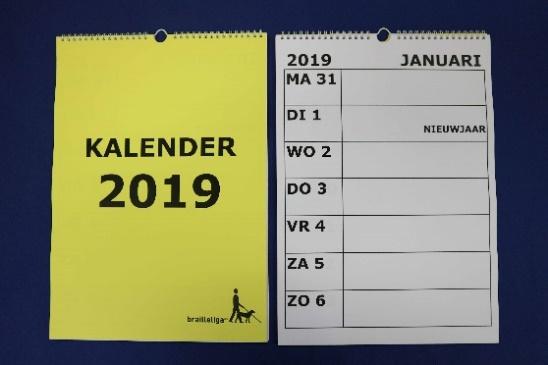 020002100 Kalender 2019, hangmodel. Formaat A3.