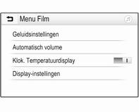 34 Externe apparaten Klok- en temperatuurweergave Activeer voor het weergeven van tijd en temperatuur in de volledigeschermmodus Klok. Temperatuurdisplay.