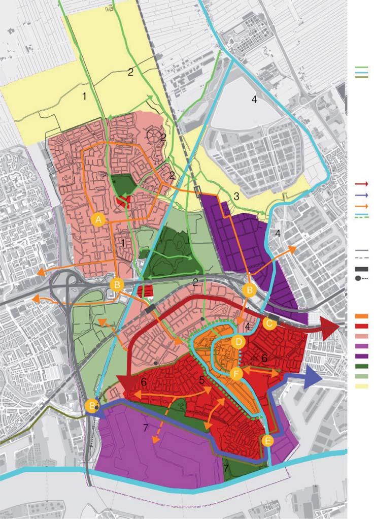 INLEIDING verbindingen landschappelijke laag 1 bebouwingslint Harreweg, Schiedamseweg 2 bebouwingslint Groeneweg, Kerkweg, Joppelaan Parkweg 3 Poldervaart 4 Schie 5 Nieuwe Haven 6 Vlaardingerdijk 7