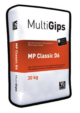 www.multigips.nl Machinepleister van gips MultiGips MP Classic D6 Fabrieksmatig gemengde droge gipsmortel overeenkomstig NEN-EN 13279.