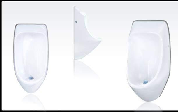 Overzicht waterloze urinoirs: Modellen ECO / compact Fraai ontworpen urinoirs vervaardigd uit high-tech kunstof