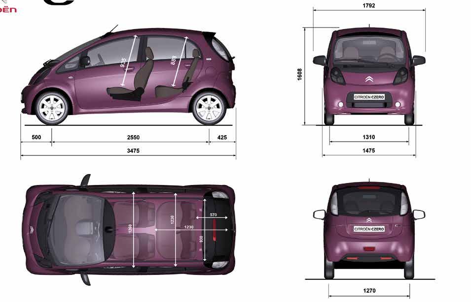 CITROËN C-ZERO - LIJNTEKENING BPM / BIJTELLING 2018 BPM-DIFFERENTIATIE Voor het bepaen van het BPM-bedrag geden de vogende differentiaties: Een vast tarief van 356 voor auto's met een CO 2 -uitstoot