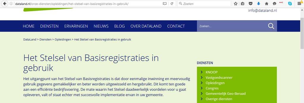 Adviseur Geo-informatie bij GEON Gerlof de Haan Docent Dataland opleiding Stelsel van