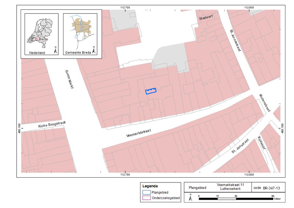 2 Ligging en aard van het terrein Het plangebied ligt in het centrum van de gemeente Breda.