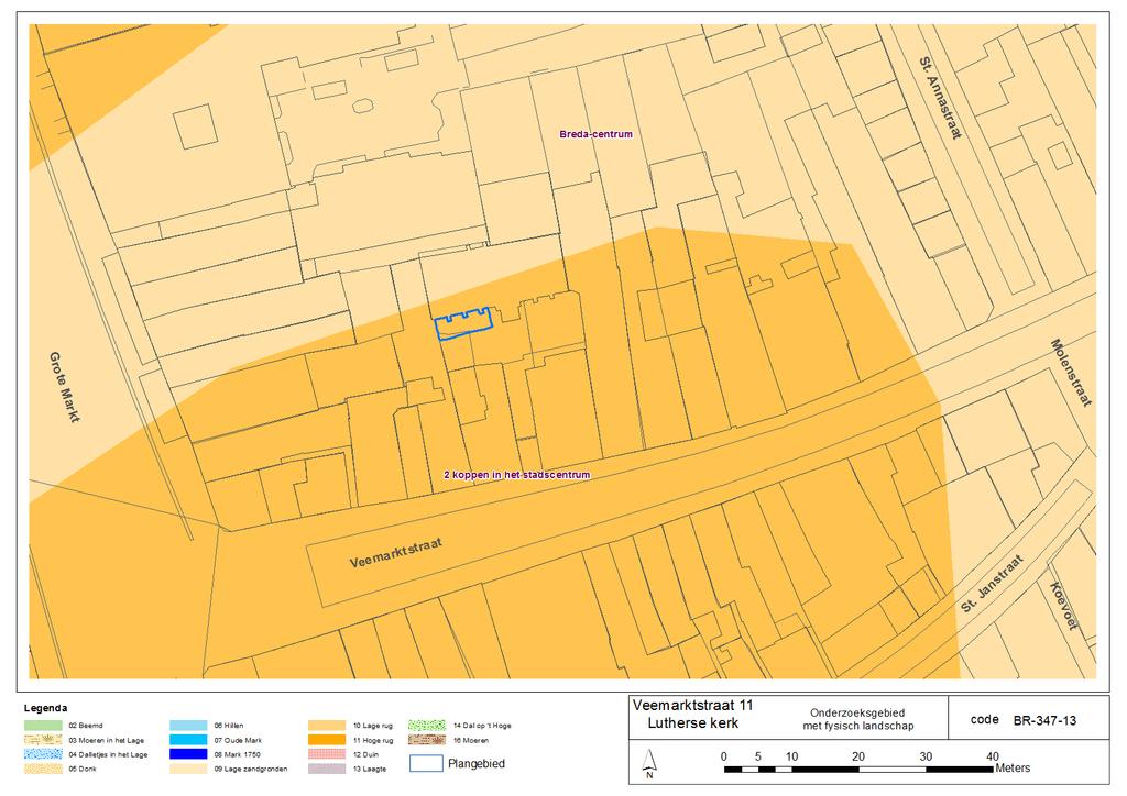 3 Landschappelijke gegevens en historische context Het plangebied ligt binnen de stadskern van Breda en is daarom niet gekarteerd op de bodemkaart en de geomorfologische kaart.