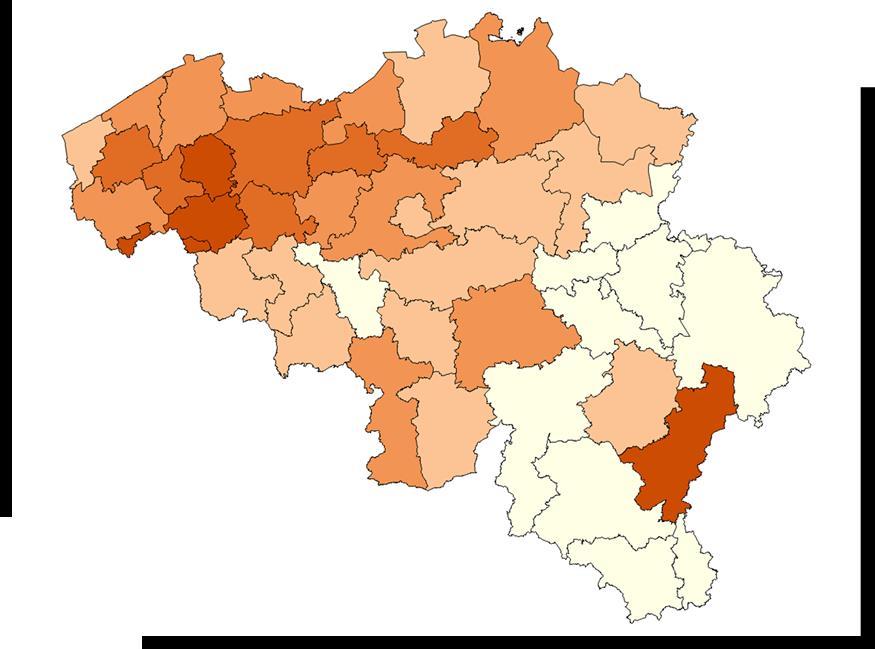 Ook in Zuid-West-Vlaanderen waren twee opvallende verhogingen in incidentie, in oktober 2016 en augustus 2017 (Figuur 6).