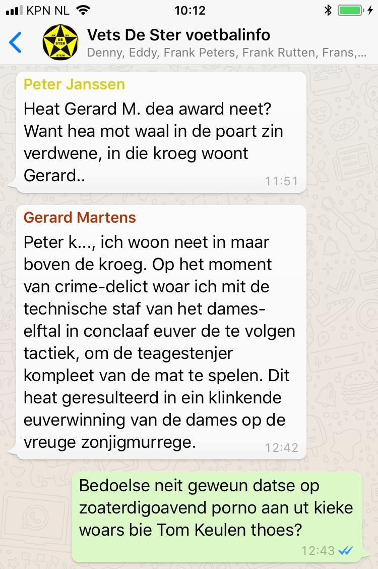 En auch Peter Janssen ontkende en verwees noa unne angere verdachte (dae euveriges neit ens aanwezig woar). Dae ontkende en deig t veurkomme esof hae zien rol es coach van de dames enorm serieus noom.