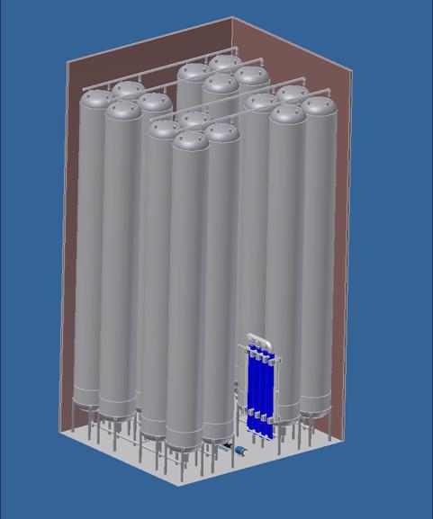 Figuur 2: Modulaire box van 16 AHPD-reactoren (zonder dak) en AHPD besturing 4.
