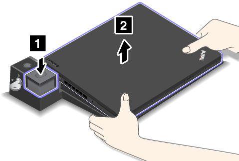 Opmerking: De computer werkt in de batterijstand als u deze op een dockingstation aansluit dat niet op netvoeding is aangesloten.