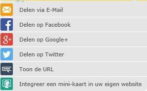 2.1.8.3 Delen Je vindt bij Delen de URL van de kaarttoepassing die je kan delen met anderen via e-mail of sociale media.