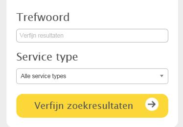 Je kan het zoeken nog verder verfijnen als je reeds Datasets of Webservices hebt gekozen. Je krijgt dan nog een aantal criteria die je kan invullen om de resultaten nog meer te beperken.