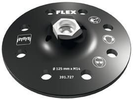 Bestelnr. 39.727 Velcro-steunschijf Met 8 gaten-systeem voor een optimale afzuiging met alle FLEX velcro schuurmiddelen Ø 25 mm.