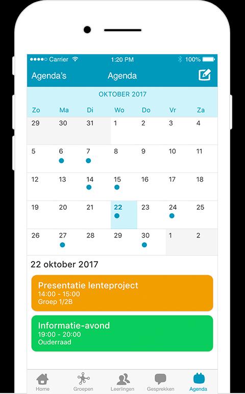 Agenda Alle evenementen worden in een agenda verzameld.