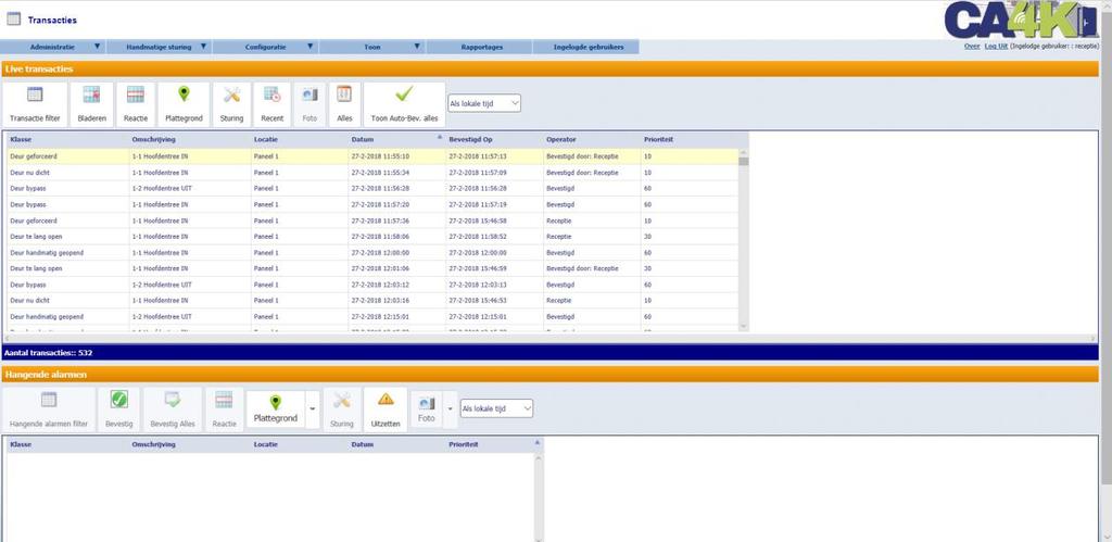 1.5. Tn In de vlgende paragraven wrden de submenu s nder het hfdmenu Tn verder uitgelegd. 1.5.1. Transacties Klik p het menu Transacties. Het vlgende scherm verschijnt.