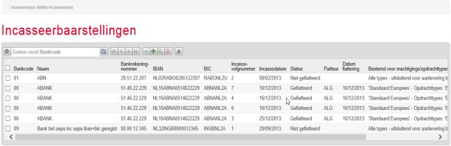 Afbeelding 116 Posten die eenmaal zijn gefiatteerd voor automatische incasso, kunnen worden opgenomen in een incassobestand (functie Aanmaken Incassobestand), dat via de telebankier applicatie naar