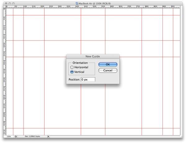 Stap1 Nieuw document (Ctrl+N): 1000 x730 px, witte achtergrond, noem de laag MacBook Air.