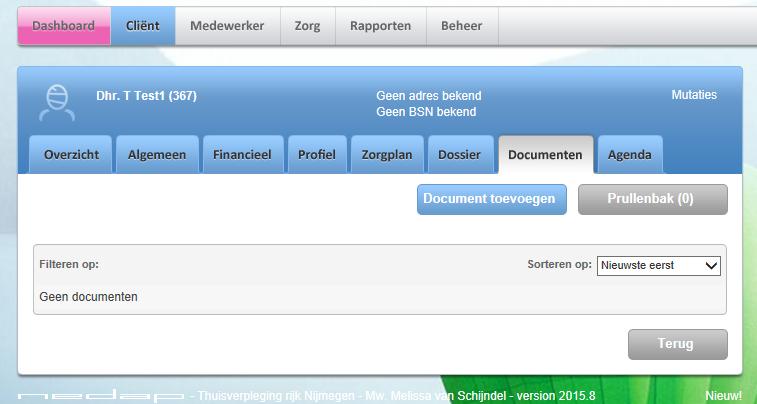 5. Document toevoegen: Klik op tabblad document >