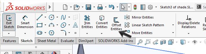 Klik in de CommandManager op Sketch 3.