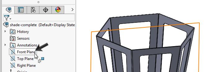 Klik op New Part. 133 Klik in de FeatureManager het Front-plane aan. Op dit vlak ga je de eerste sketch van de strip maken. Tip!