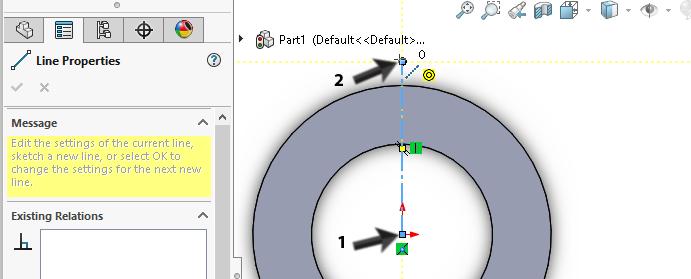 klik in de CommandManager op Sketch 2.