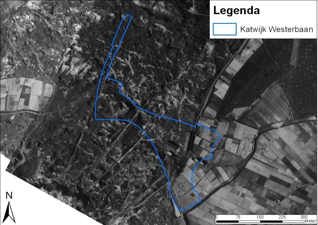 Figuur 2. Begrenzing onderzoeksgebied, situatie WOII. Bron: Wageningen Universiteit. 1.5 