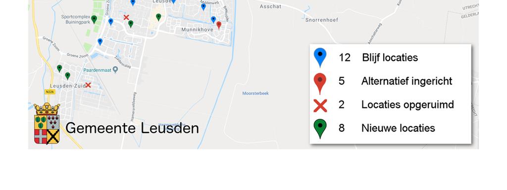 planning 18 projecten (waarvan 6 nog in startfase) 2017-2018 12 blijf plekken 5 opruim-alternatief 2 opruim-weg 8 nieuwe (2 opruim