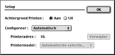 Stap 2 Bij gebruik van Mac OS 9.1 t/m 9.2 De printer op uw aansluiten en de driver installeren 1 Zet de printer uit. 7 Selecteer de Kiezer in het Apple -menu.