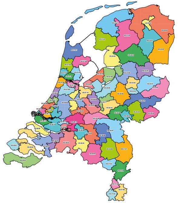 Figuur 1 Verdeling van samenwerkingsverbanden passend onderwijs voortgezet onderwijs 3.