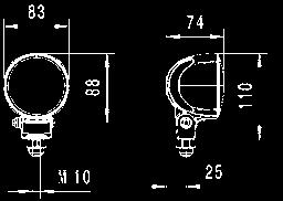 behuizing, montage staand/hangend, DEUTSCH-stekker*. Omgevingsverlichting 2.000 mm kabel met open kabeluiteinden 1G0 996 576-031 DEUTSCH-stekker* 1G0 996 576-041 Verlichting over grote afstand 2.