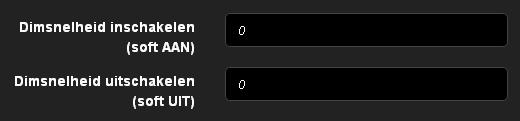 4.2.3 Dimsnelheid inschakelen (sof AAN) - Dimsnelheid uischakelen (sof UIT) Conrole AAN UIT Dimwaarde 50% 100% 100% 50% 0% 1 Dimsnelheid inschakelen (sof AAN) 2 Dimsnelheid uischakelen (sof UIT) 1 2