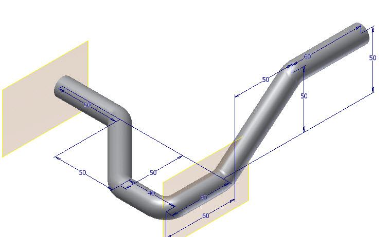 Autodesk Inventor Module 23 3D-Sketch Een overzicht krijgen van het proces voor het opbouwen van 3D-schetsen en hun gebruik.