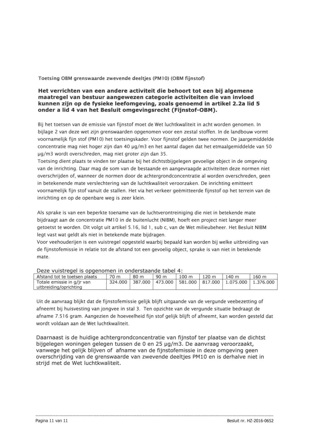 Toetsing OSM grenswaarde zwevende deeltjes (PM 1 O) (OSM fijnstof) Het verrichten van een andere activiteit die behoort tot een bij algemene maatregel van bestuur aangewezen categorie activiteiten
